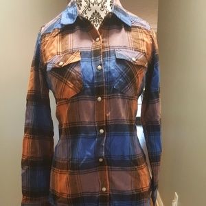 New Button up, Orange and Blue Shirt